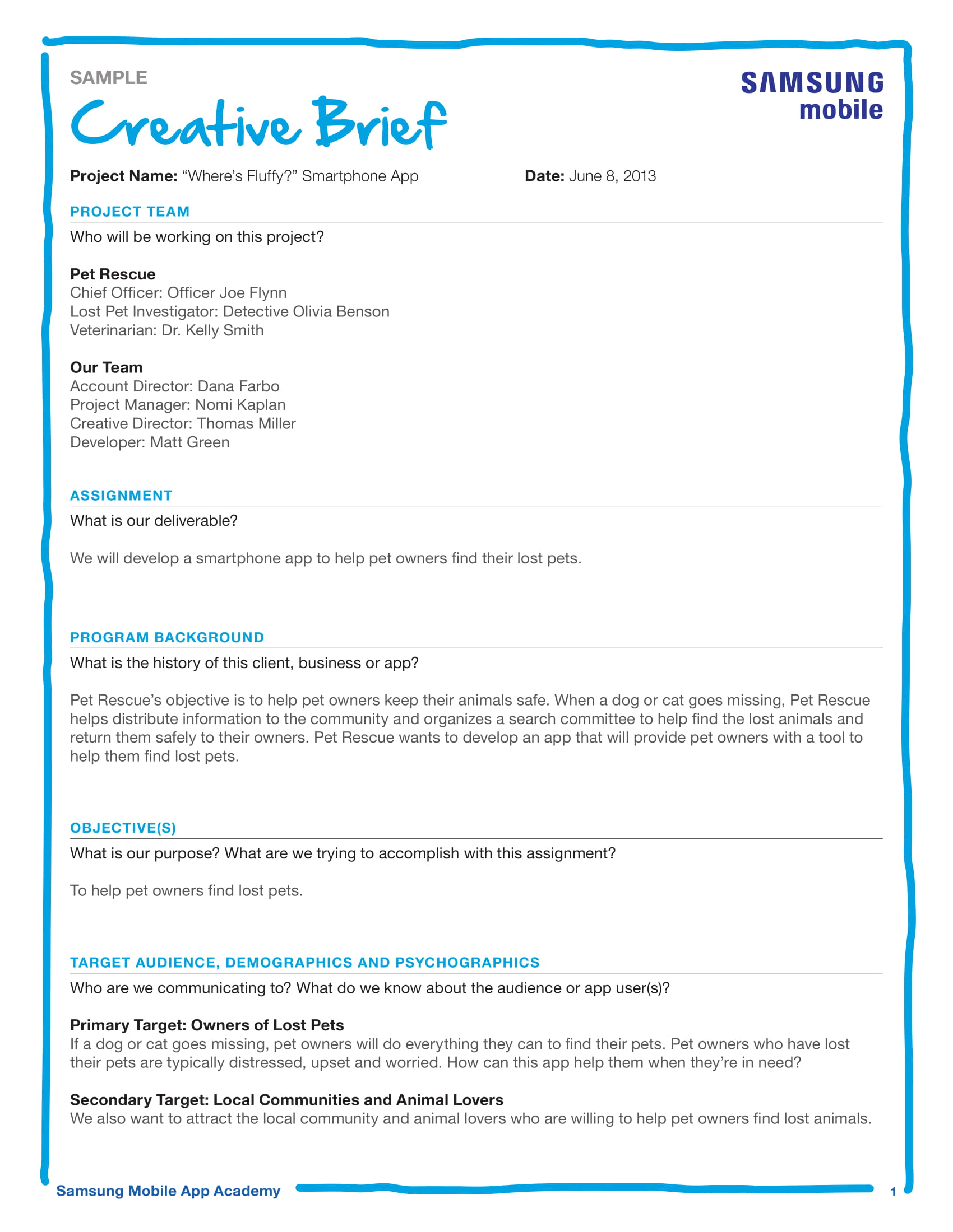 Marketing Brief Template