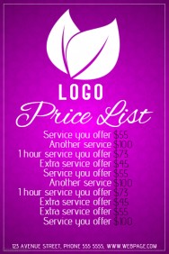 spa price list printable template1
