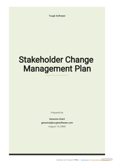 Stakeholder Change Management Plan Template