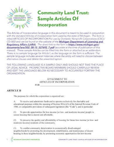 Standard-Articles-of-Incorporation-Example-