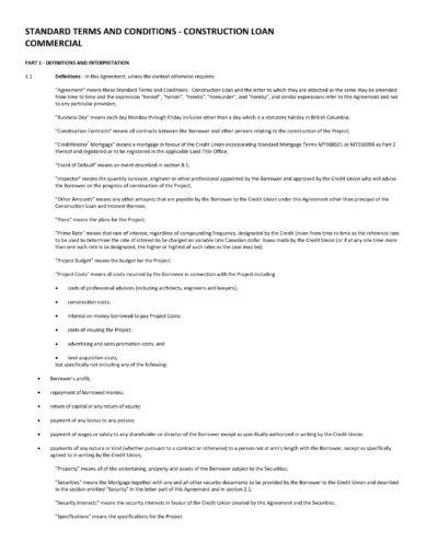 standard construction loan agreement example