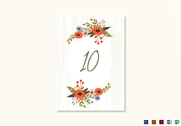 summer floral wedding table card1