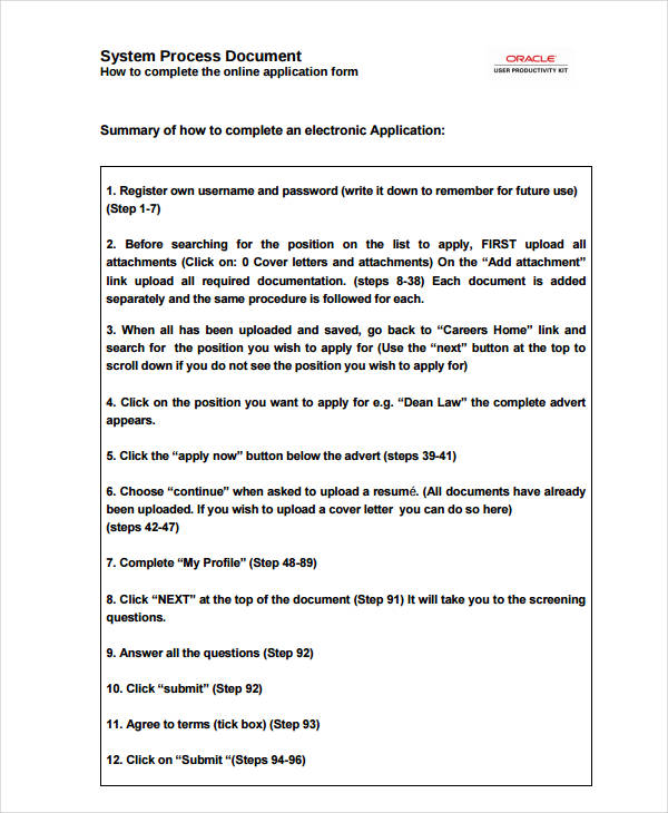 process document sample Examples PDF 10 Process     Document  Examples