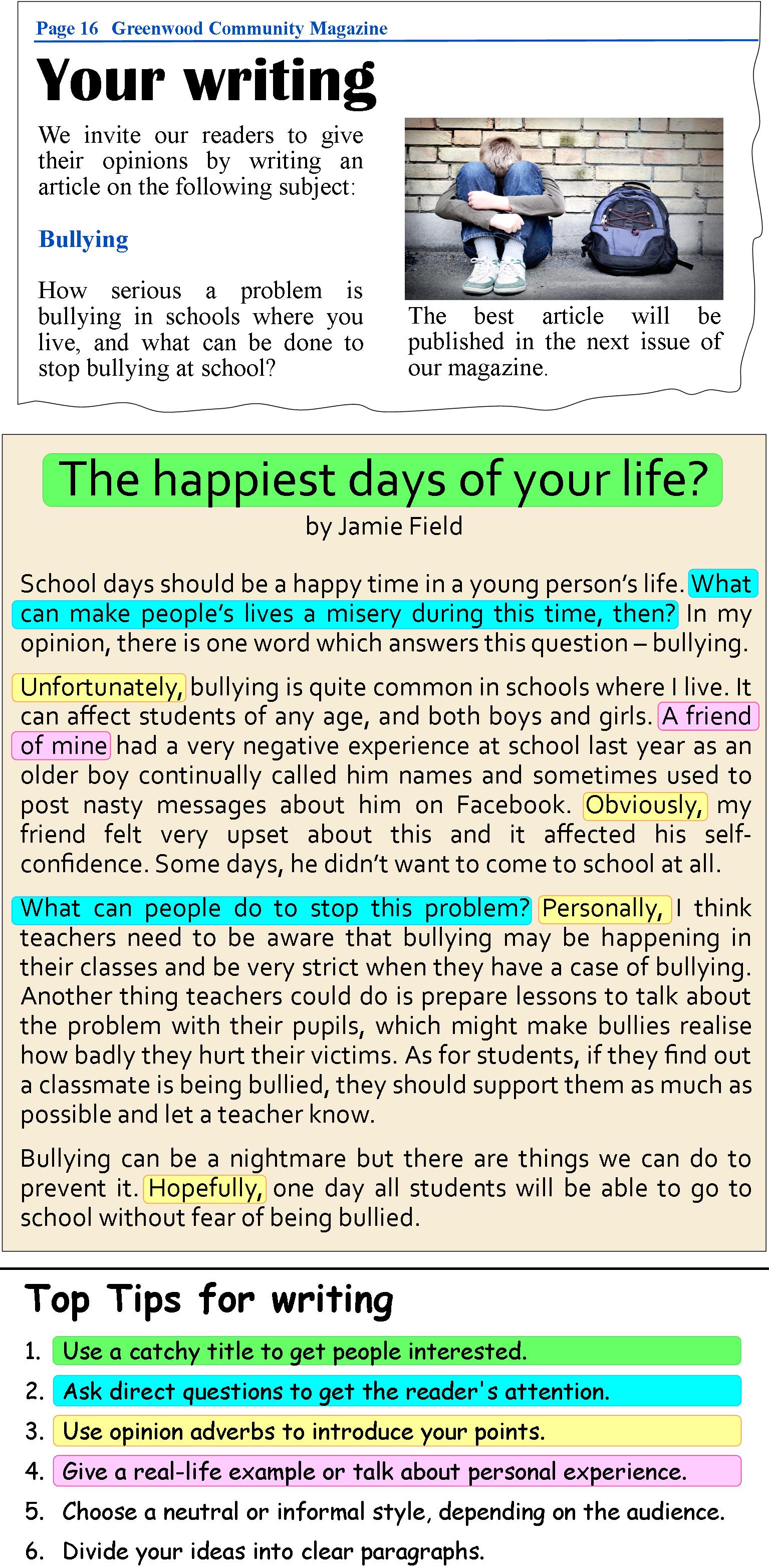 the happiest days of your life article