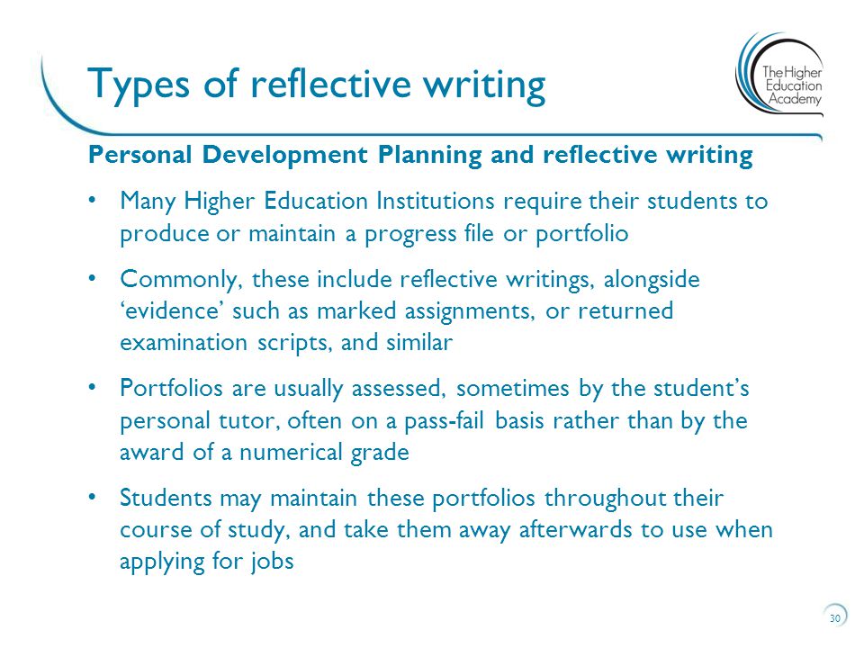 reflection in writing example