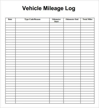 vehicle mileage log