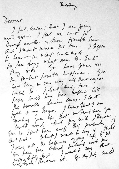 Virginia Woolfs Suicide Letter