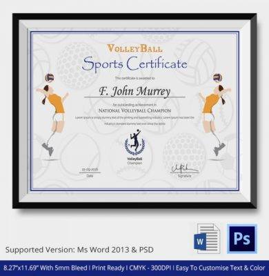volleyball sports certificate1