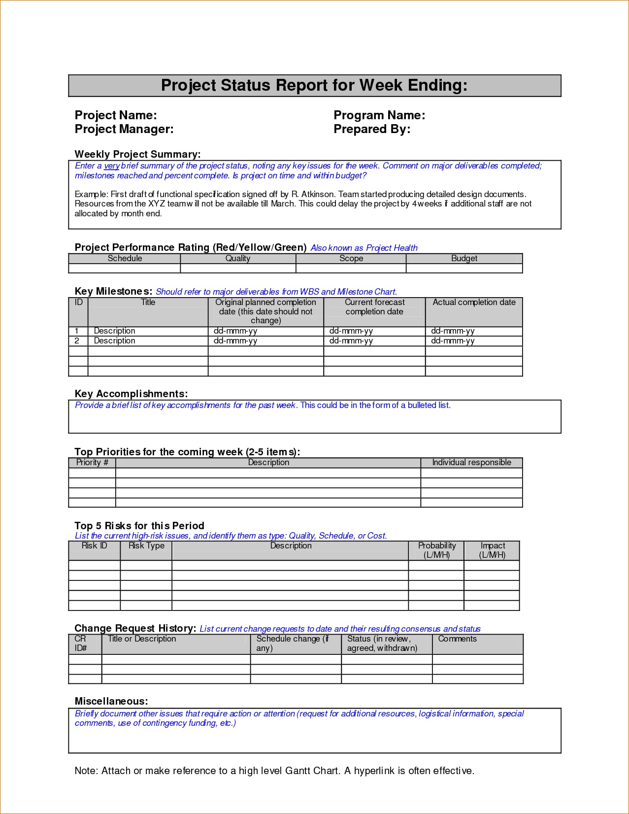 Weekly Status Report 8 Examples Format Pdf Examples