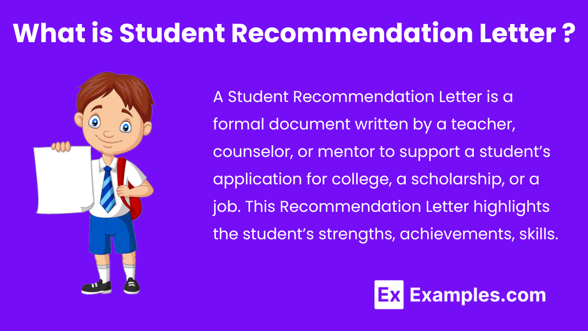 What is Student Recommendation Letter