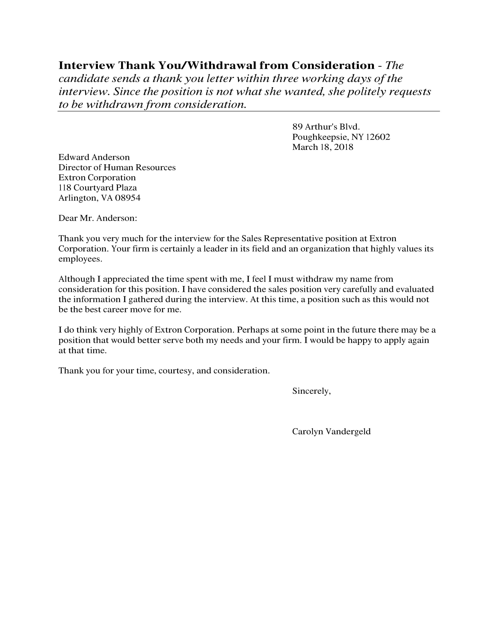 Examples Of Withdrawal Letters