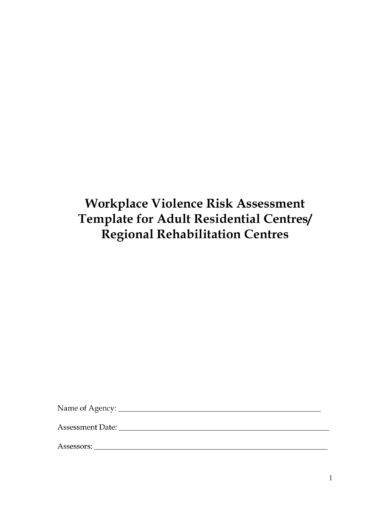 workplace violence risk assessment template example