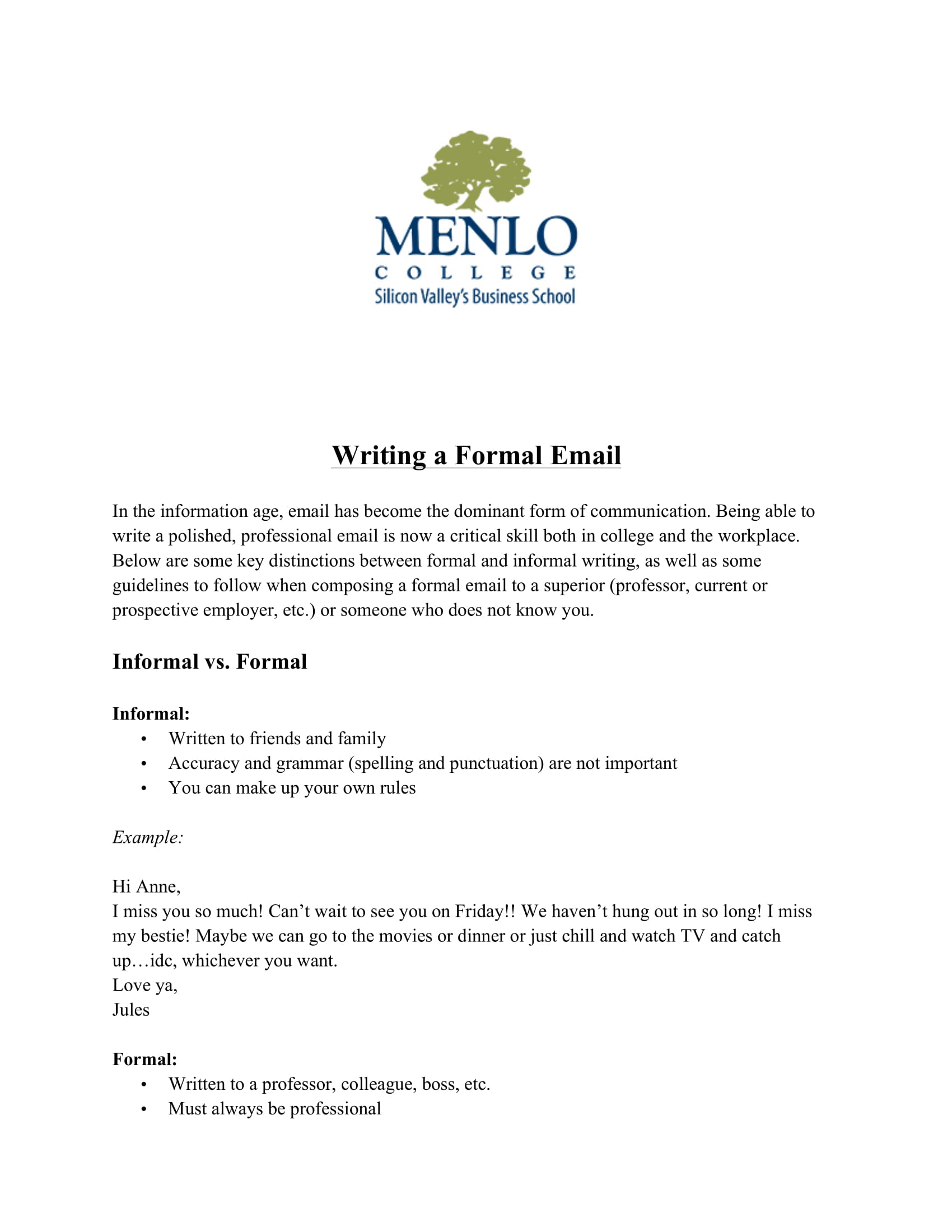 Writing Business Email In English Examples