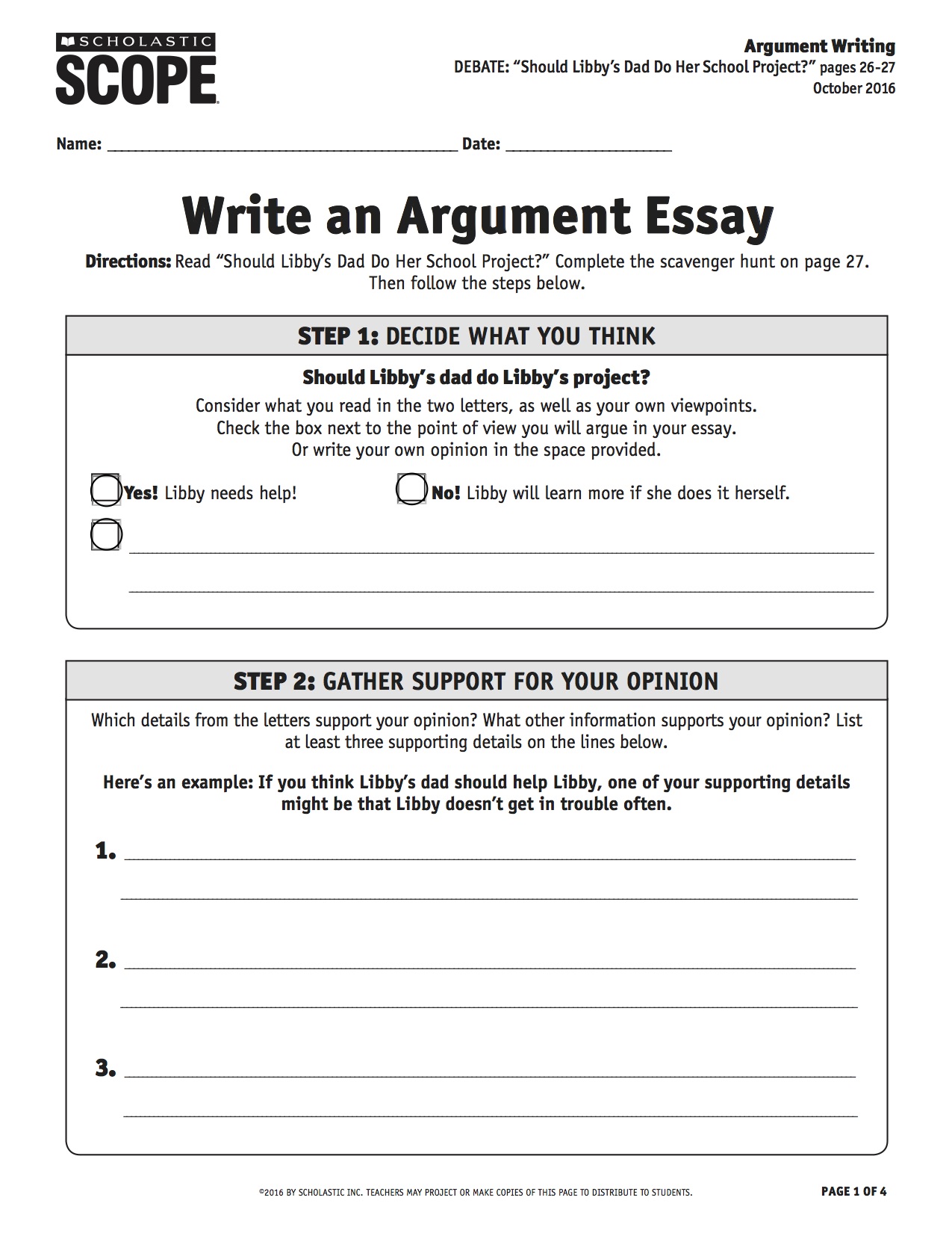 structure of a debate essay