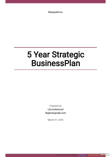 5 year strategic business plan template