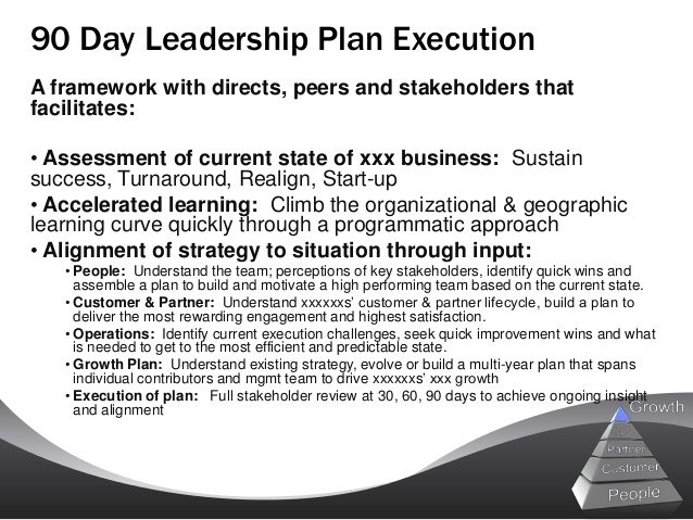 90 day leadership plan execution
