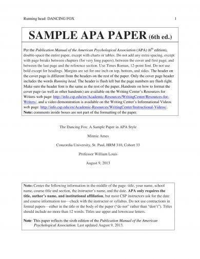 APA Reference Style Essay Example