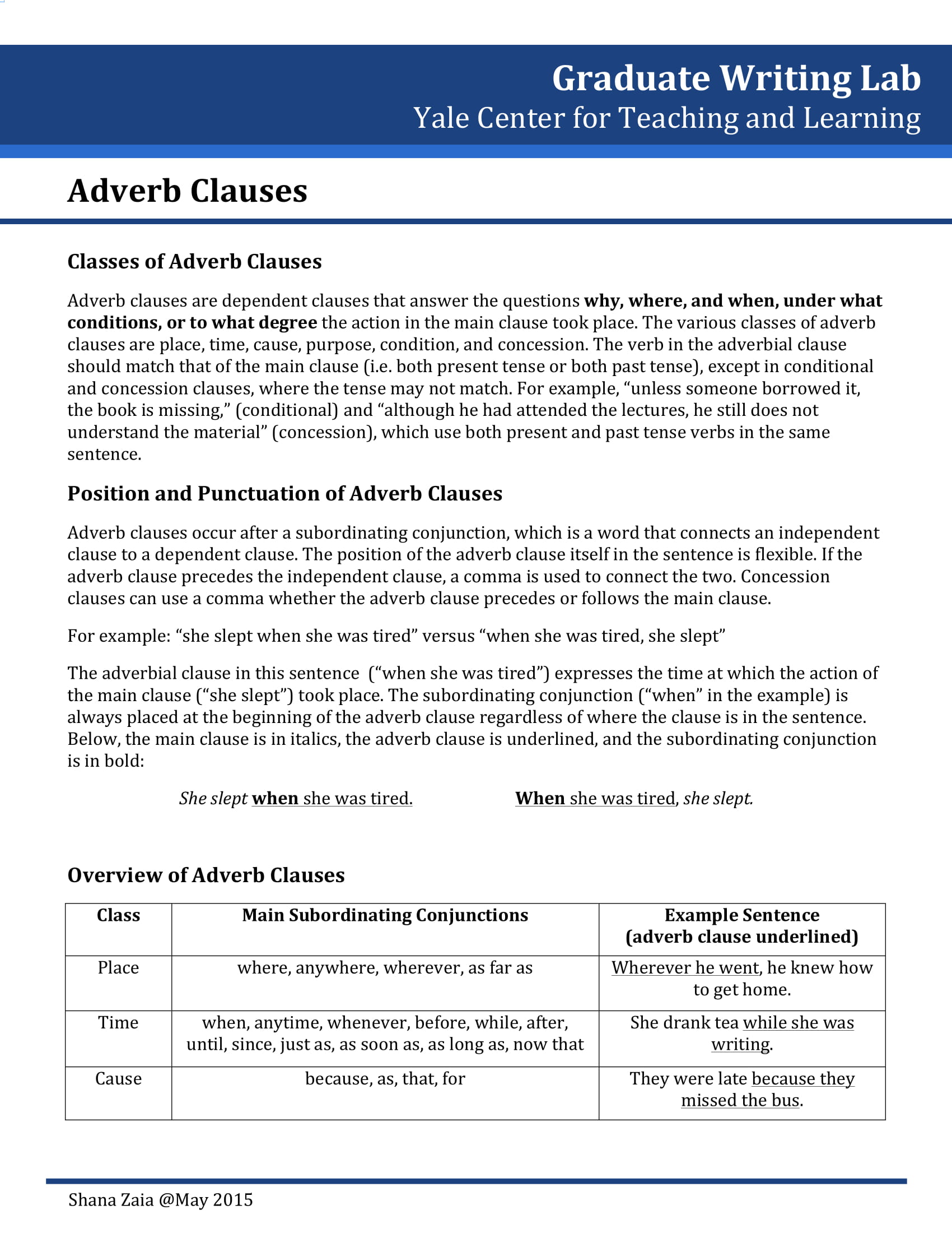 adverb clause guide example