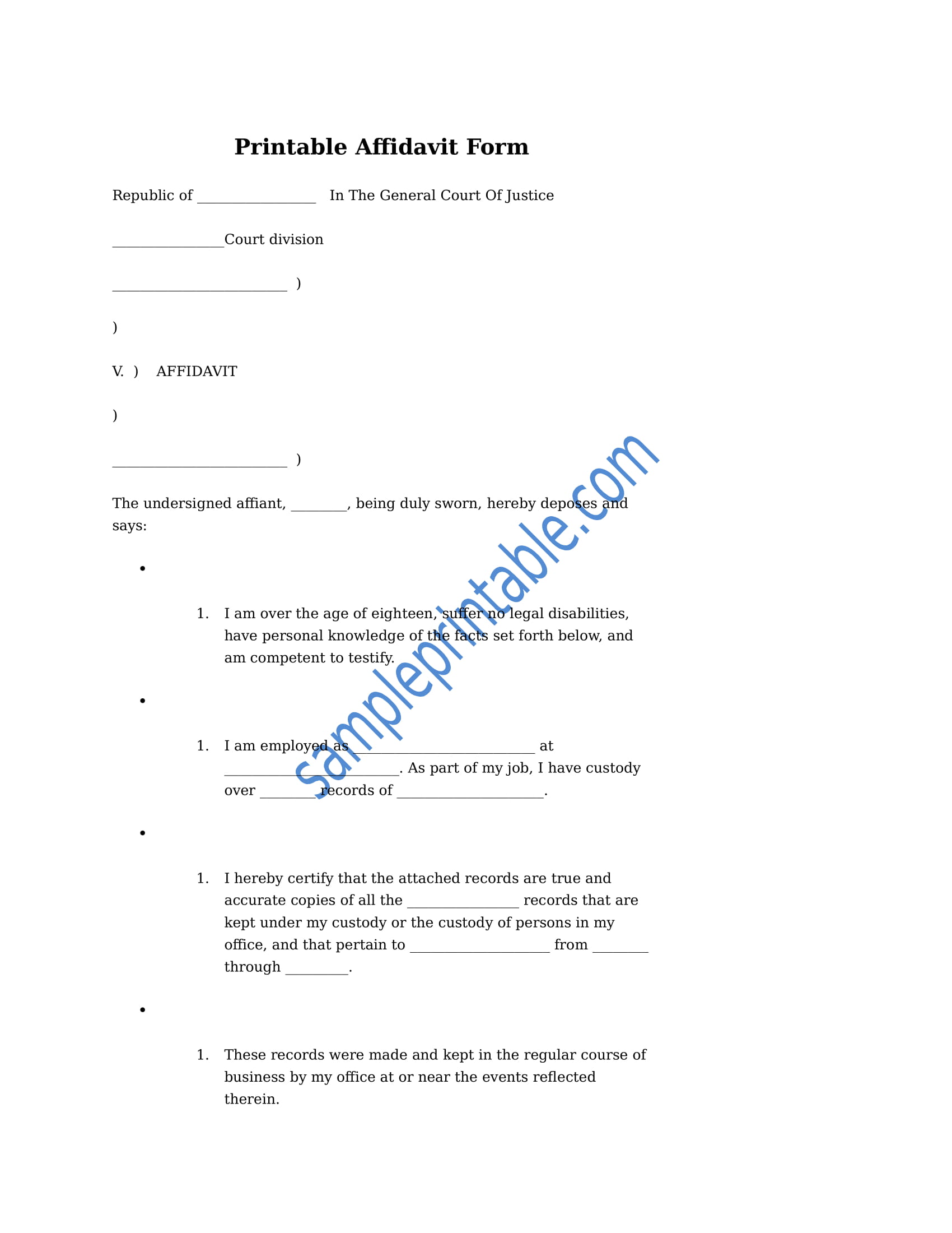 21+ Blank Affidavit Form Examples - PDF  Examples