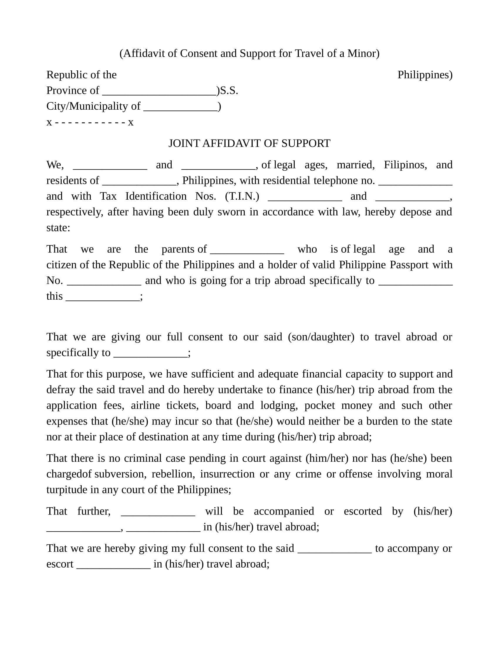 Affidavit Of Consent 10 Examples Format Pdf Examples 1135