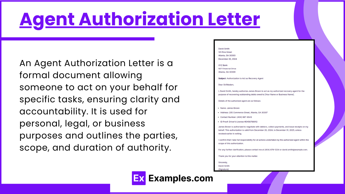 Agent Authorization Letter