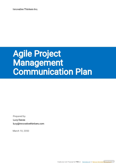 Agile Project Management Communication Plan Template