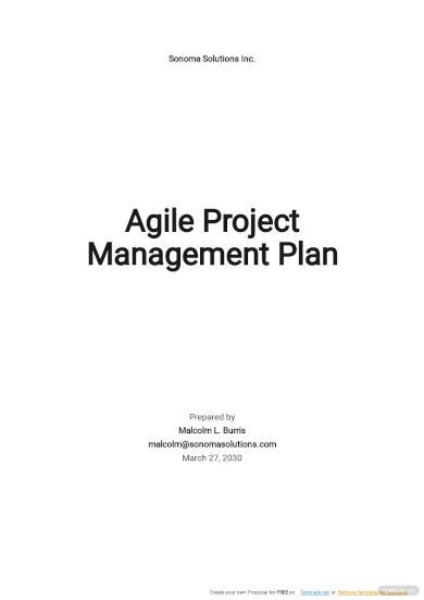 Agile Project Management Plan Template
