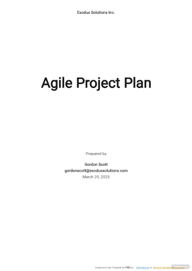 Agile Project Plan Template