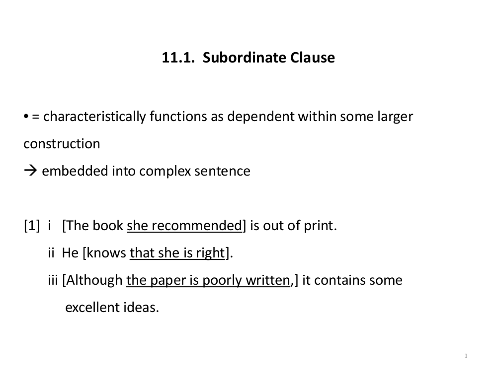 All About Subordinate Clauses