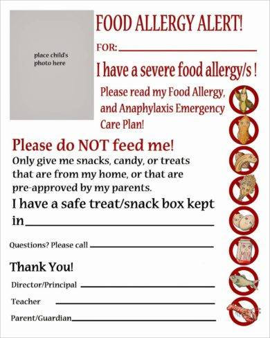 Allergy Action Plan - 9+ Examples, Format, Pdf | Examples