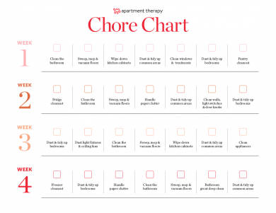 apartment chore chart example