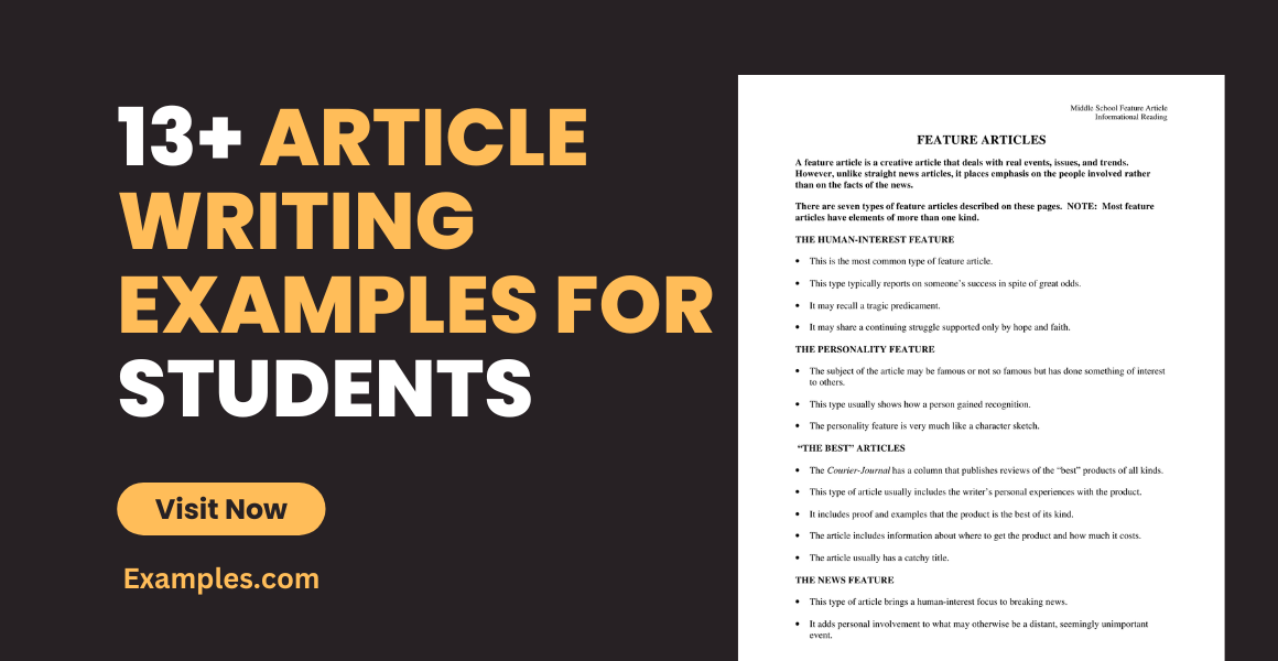 Article Writing Examples for Students - 13+ PDF, DOC | Examples