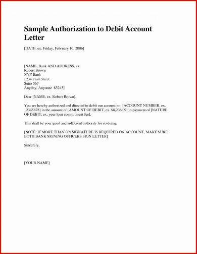 authorization letter for bank atm example 