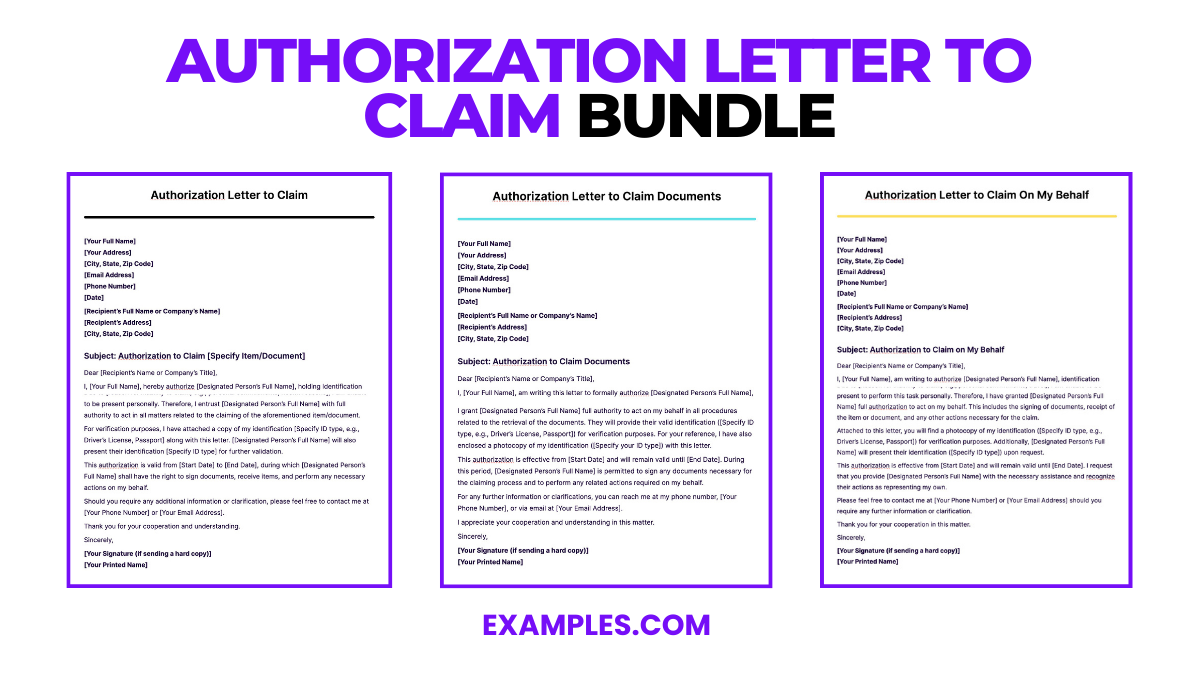 Authorization Letter to Claim - 15+ Examples, Format, Sample | Examples