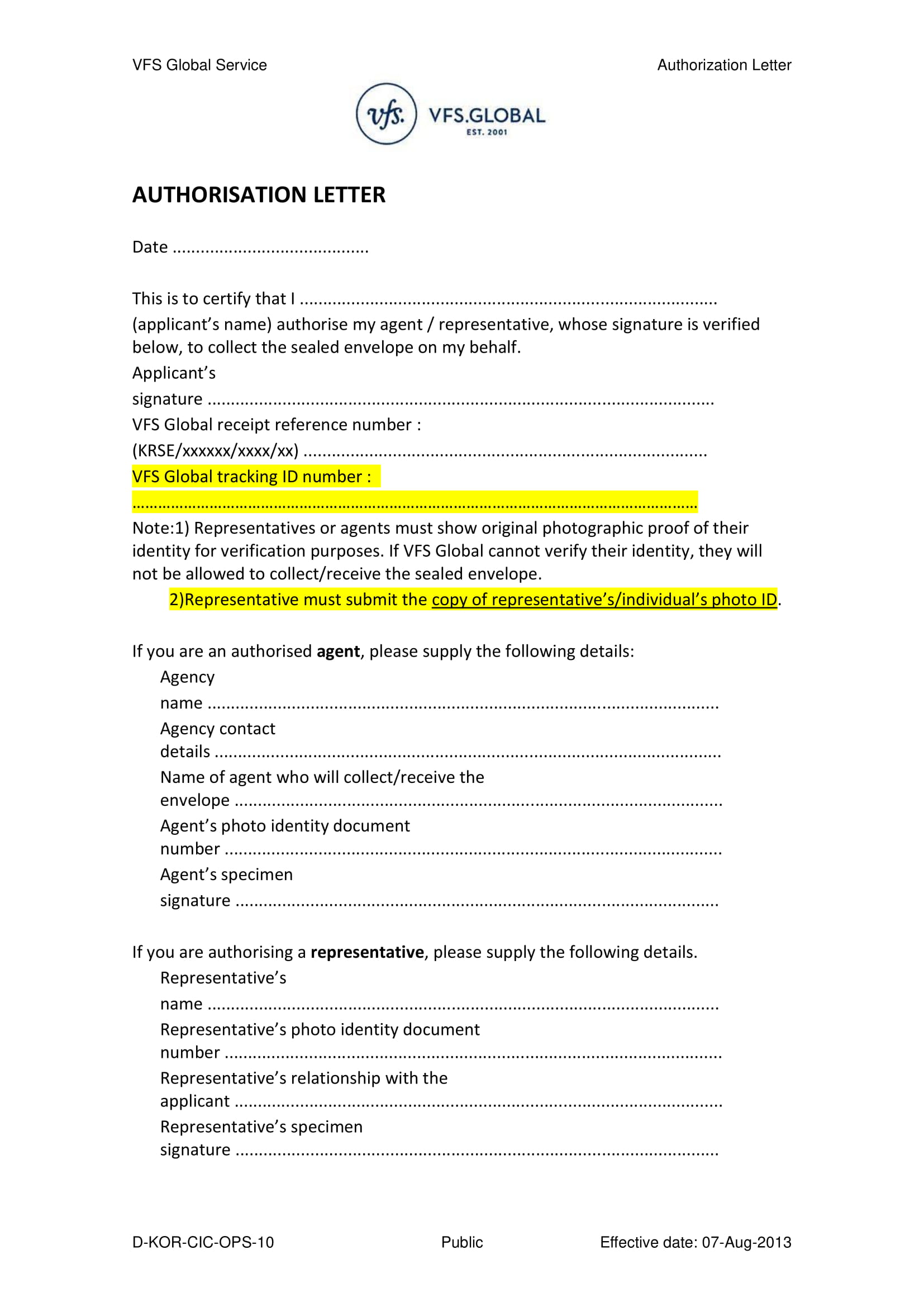 Authorization Letter to Claim Envelope Example