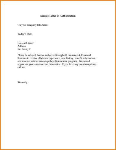 authorization letter to claim format example1