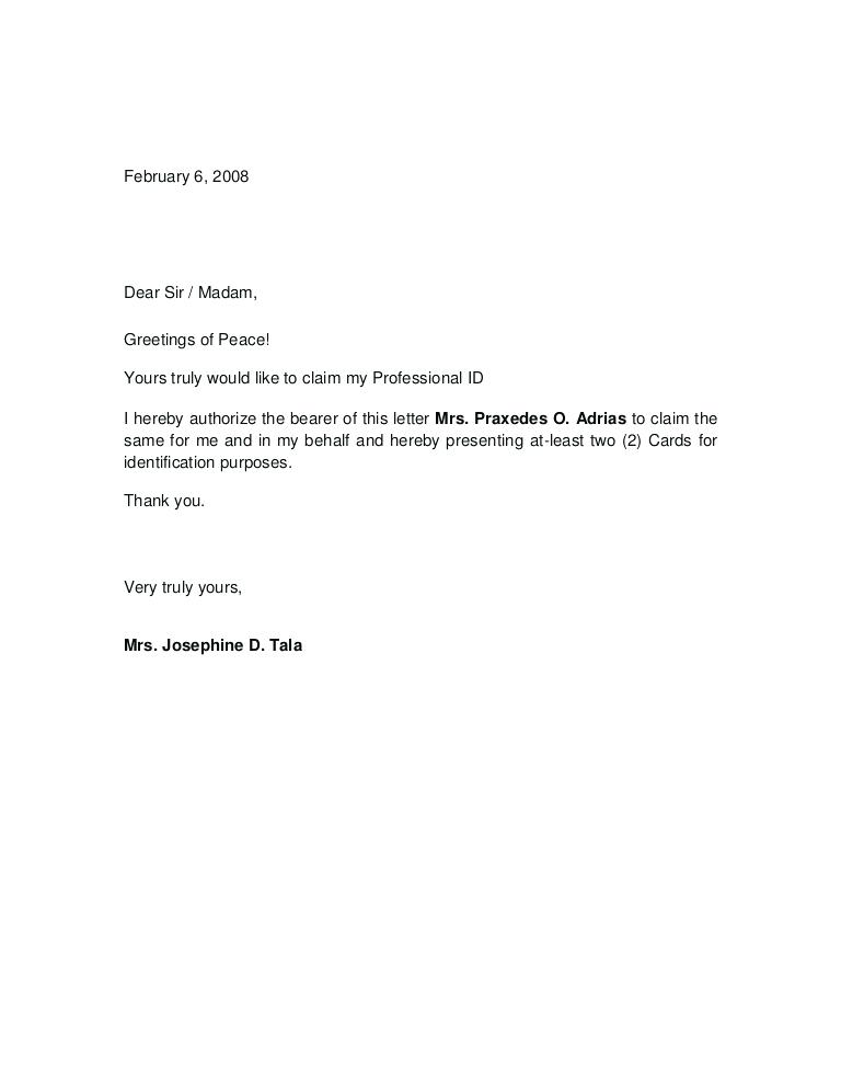 Permission Authorization Letter Sample