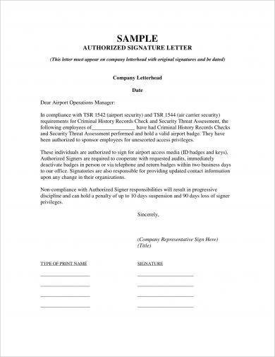 Authorized Signer Letter Template Collection Letter Template Collection