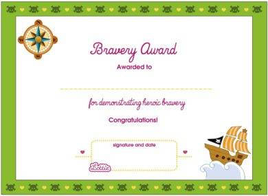 Bravery Award Certificate for Heroism Example