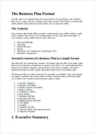 business plan guideline