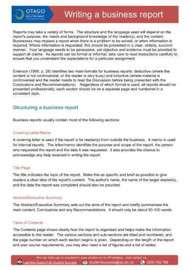 business report structure template