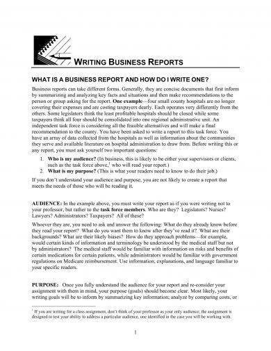 business report writing tips and example