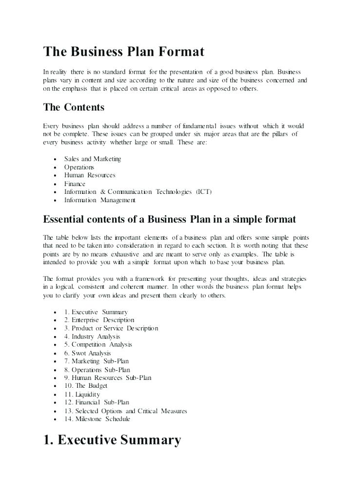 business plan of a famous company