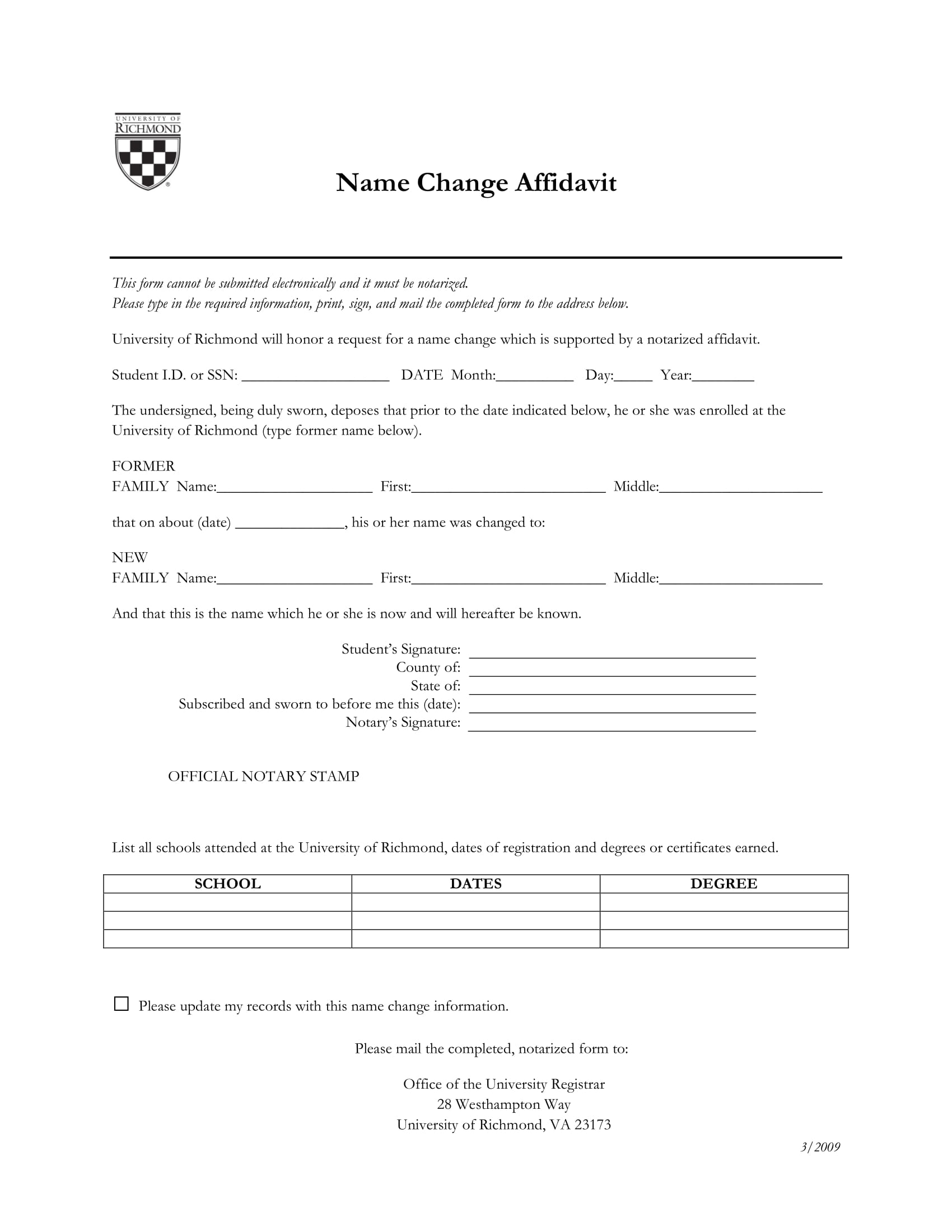 change of name affidavit example 1
