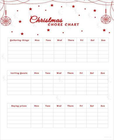 christmas chore chart template1