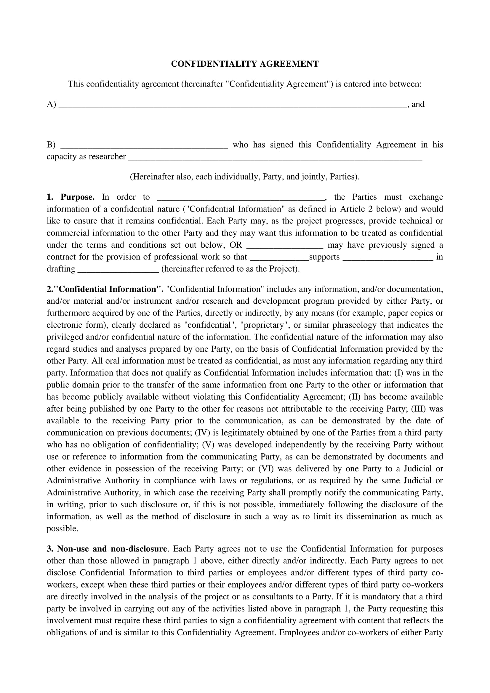 clear audit confidentiality agreement example
