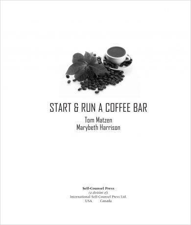 coffee bar business plan example