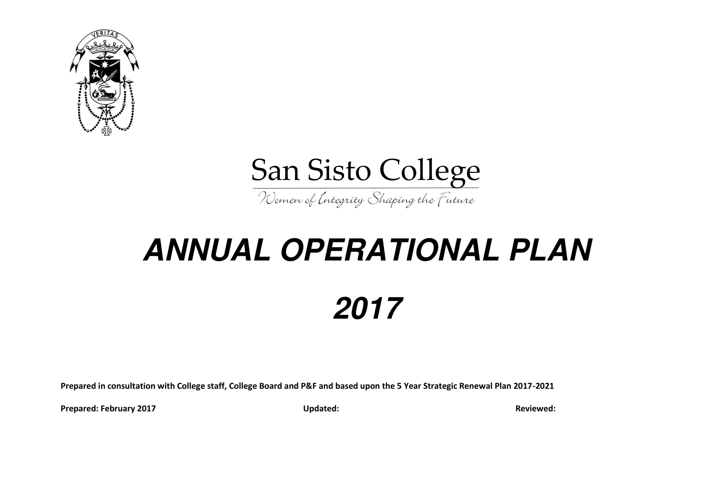 college annual operational plan example