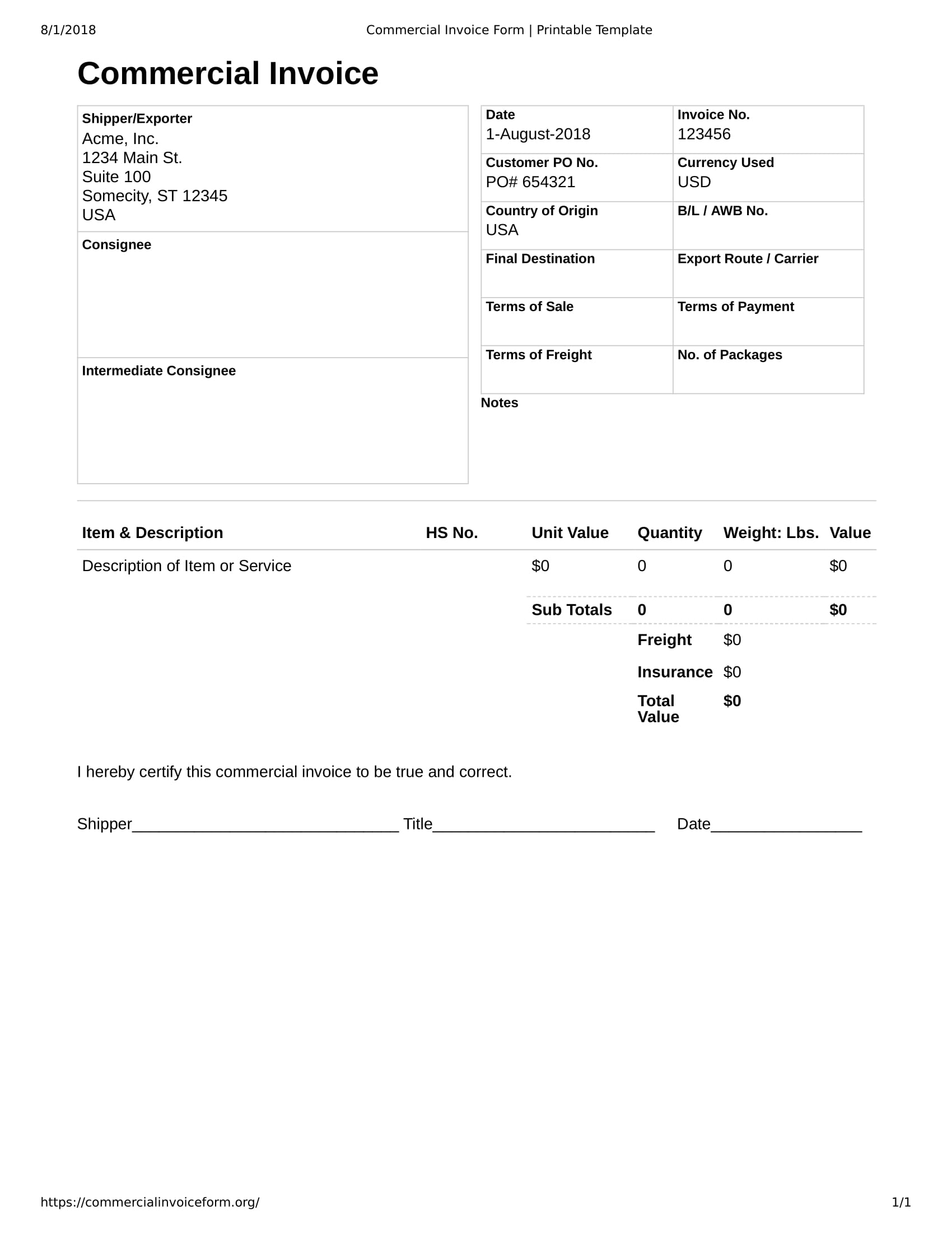 commercial form.org invoice PDF Commercial  5   Examples  Invoice Examples