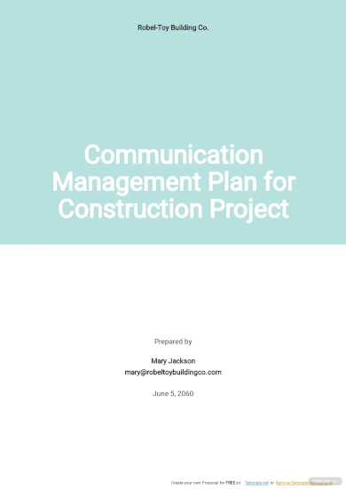communication management plan for construction project template